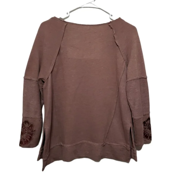 Soft Surroundings Patchwork Pullover Sweater, Color brown Velvet Size XS - Picture 10 of 14